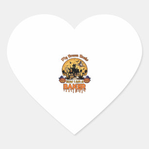 Broom Broke Baker Halloween Witch Chef Pumpkin_1 Heart Sticker