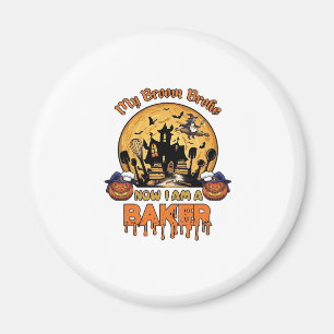 Broom Broke Baker Halloween Witch Chef Pumpkin_1 Magnet