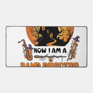 Broom Broke Band Director Halloween Haunted House  Desk Mat