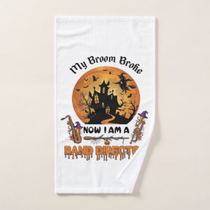 Broom Broke Band Director Halloween Haunted House Hand Towel