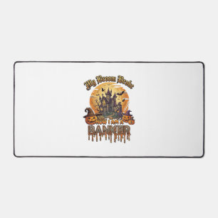 Broom Broke Banker Halloween Haunted House Witch P Desk Mat
