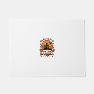 Broom Broke Barista Halloween Witch Coffee Pumpkin Doormat