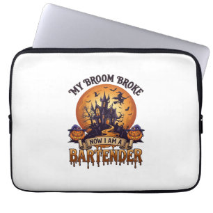 Broom Broke Bartender Halloween Haunted House Witc Laptop Sleeve