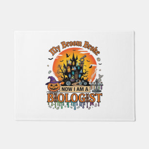 Broom Broke Biologist Halloween Haunted Castle Pum Doormat