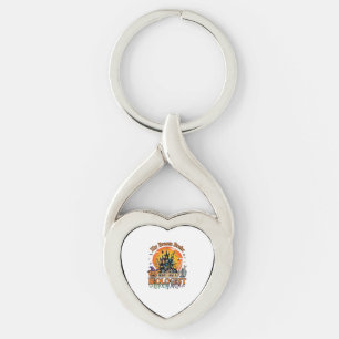 Broom Broke Biologist Halloween Haunted Castle Pum Key Ring