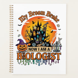 Broom Broke Biologist Halloween Haunted Castle Pum Planner
