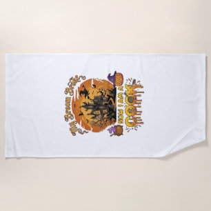 Broom Broke Cook Halloween Haunted House Cauldron Beach Towel