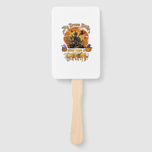 Broom Broke Cook Halloween Haunted House Cauldron Hand Fan