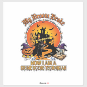 Broom Broke Crime Scene Technician Halloween Witch