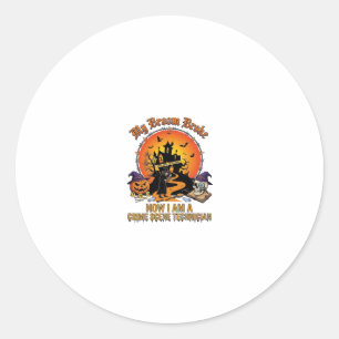 Broom Broke Crime Scene Technician Halloween Witch Classic Round Sticker