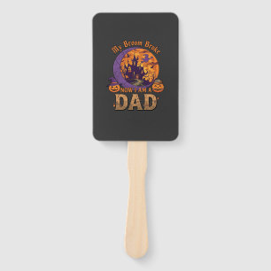 Broom Broke Dad Halloween Haunted House Moustache Hand Fan