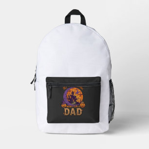 Broom Broke Dad Halloween Haunted House Moustache Printed Backpack