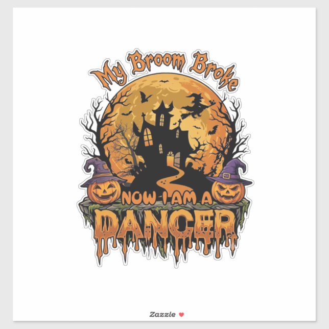 Broom Broke Dancer Halloween Haunted House Pumpkin (Sheet)