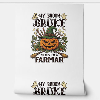 Broom Broke Farmar Halloween Pumpkin Witch Hat Gho Wallpaper