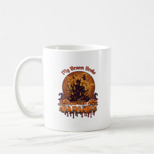 Broom Broke Farmer Halloween Witch Haunted House P Coffee Mug