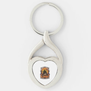 Broom Broke Florist Halloween Witch Pumpkin Haunte Key Ring
