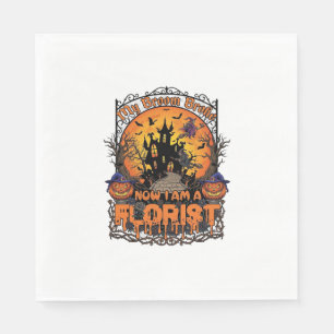 Broom Broke Florist Halloween Witch Pumpkin Haunte Napkin