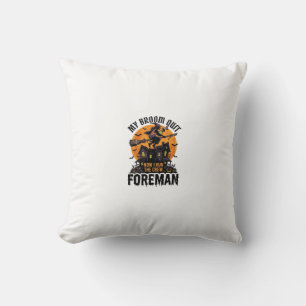 Broom Broke Foreman Witch Crew Halloween Design_1 Cushion