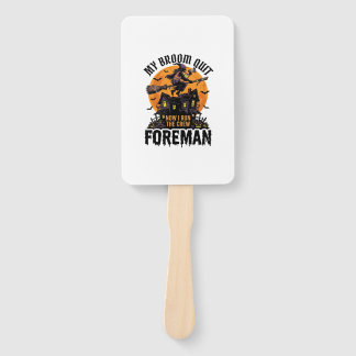 Broom Broke Foreman Witch Crew Halloween Design_1 Hand Fan