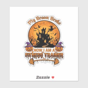 Broom Broke Halloween Fitness Trainer Witch Pumpki