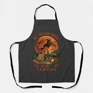 Broom Broke Halloween Witch Camping Tent Campfire Apron