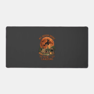 Broom Broke Halloween Witch Camping Tent Campfire Desk Mat