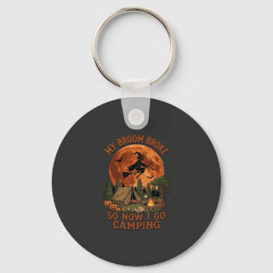 Broom Broke Halloween Witch Camping Tent Campfire Key Ring