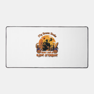 Broom Broke Now Am Flight Attendant Halloween_1 Desk Mat