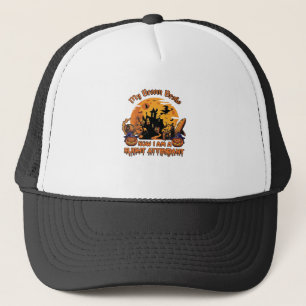 Broom Broke Now Am Flight Attendant Halloween_1 Trucker Hat
