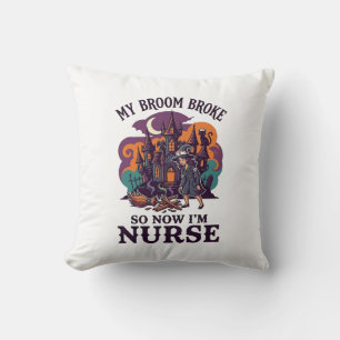 Broom Broke Nurse Halloween Witch Haunted House_1 Cushion