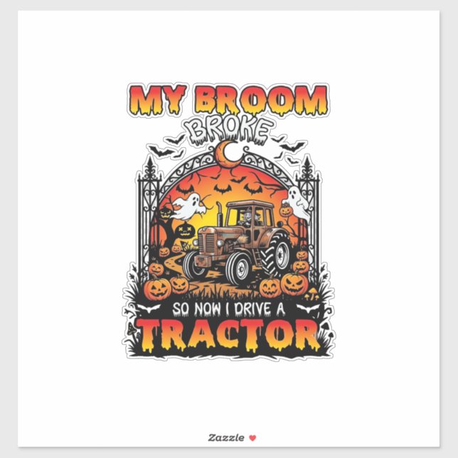 Broom Broke Tractor Halloween Witch Ghosts_1 (Sheet)