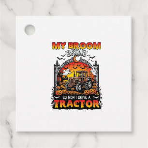 Broom Broke Tractor Halloween Witch Ghosts_1 Favour Tags