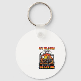 Broom Broke Tractor Halloween Witch Ghosts_1 Key Ring