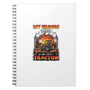 Broom Broke Tractor Halloween Witch Ghosts_1 Notebook
