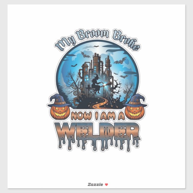 Broom Broke Welder Witch Factory Pumpkins Hallowee (Sheet)