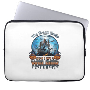 Broom Broke Welder Witch Factory Pumpkins Hallowee Laptop Sleeve