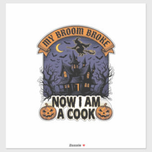 Broom Broke Witch Halloween Cook Pun_1