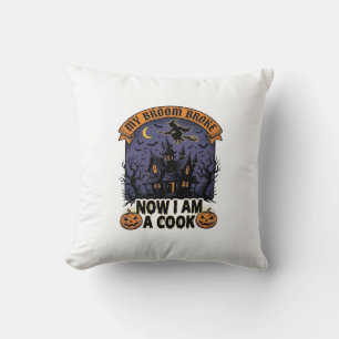 Broom Broke Witch Halloween Cook Pun_1 Cushion