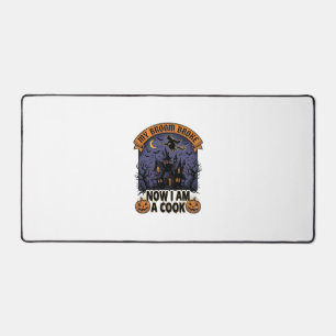Broom Broke Witch Halloween Cook Pun_1 Desk Mat