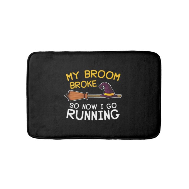 Broom Broke Witch Running Bath Mat (Front)