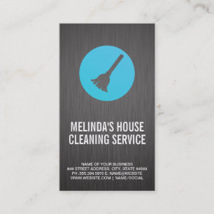 Broom Logo   Cleaning Services Business Card