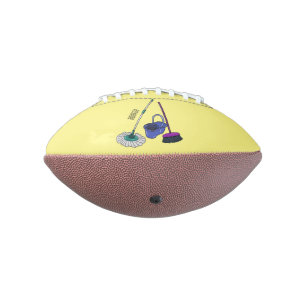 Broom & mop cartoon illustration football