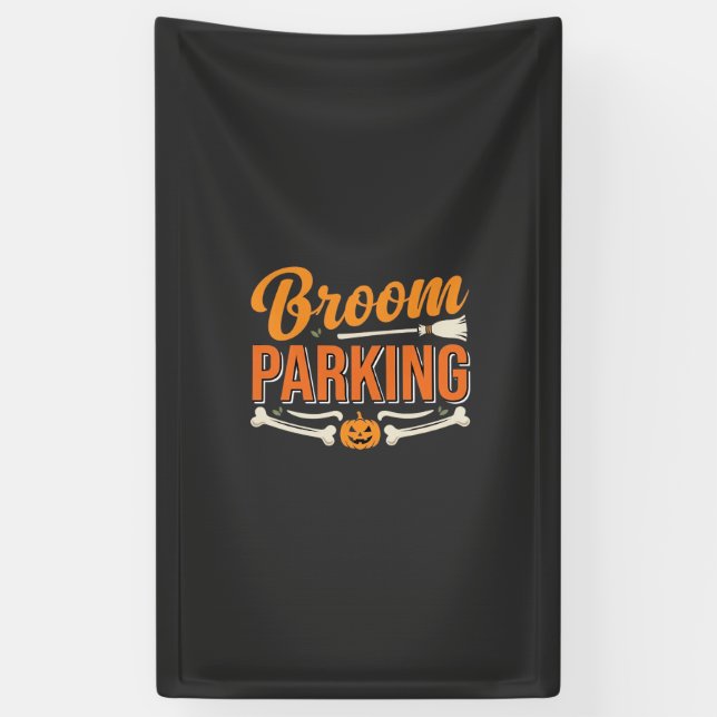 Broom Parking Halloween Vector Design_1 Banner (Vertical)
