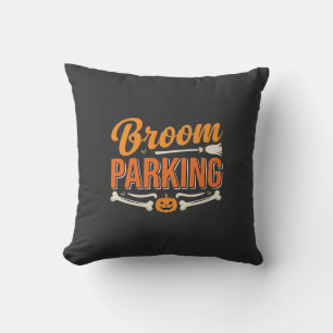 Broom Parking Halloween Vector Design_1 Cushion
