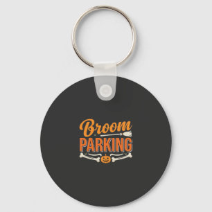 Broom Parking Halloween Vector Design_1 Key Ring