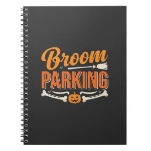 Broom Parking Halloween Vector Design_1 Notebook