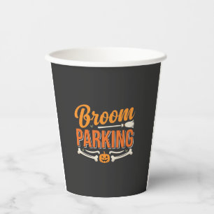 Broom Parking Halloween Vector Design_1 Paper Cups