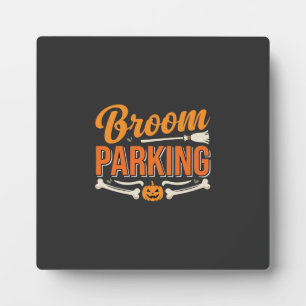 Broom Parking Halloween Vector Design_1 Plaque