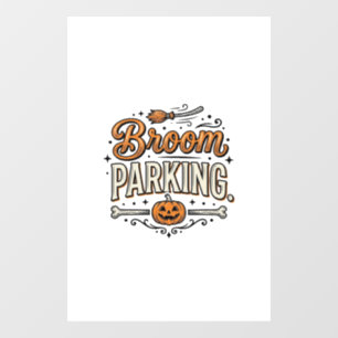 Broom Parking Halloween Vintage Witch Vector Desig