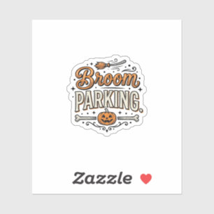 Broom Parking Halloween Vintage Witch Vector Desig